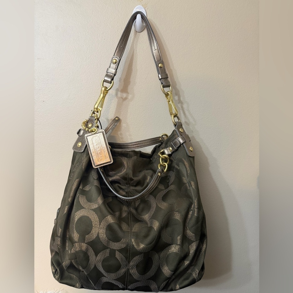 Coach Black and Gold Shoulder Bag